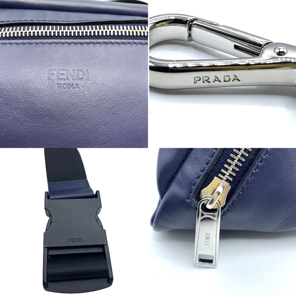 Fendi Navy Leather Fanny Pack (Pre-Owned)