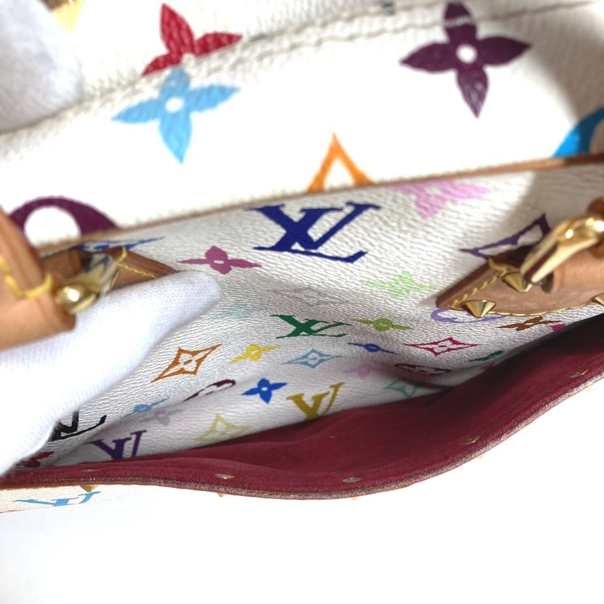 Louis Vuitton Multi-Color White Monogram Multicolore Canvas Boston Bag Handbag (Pre-Owned)