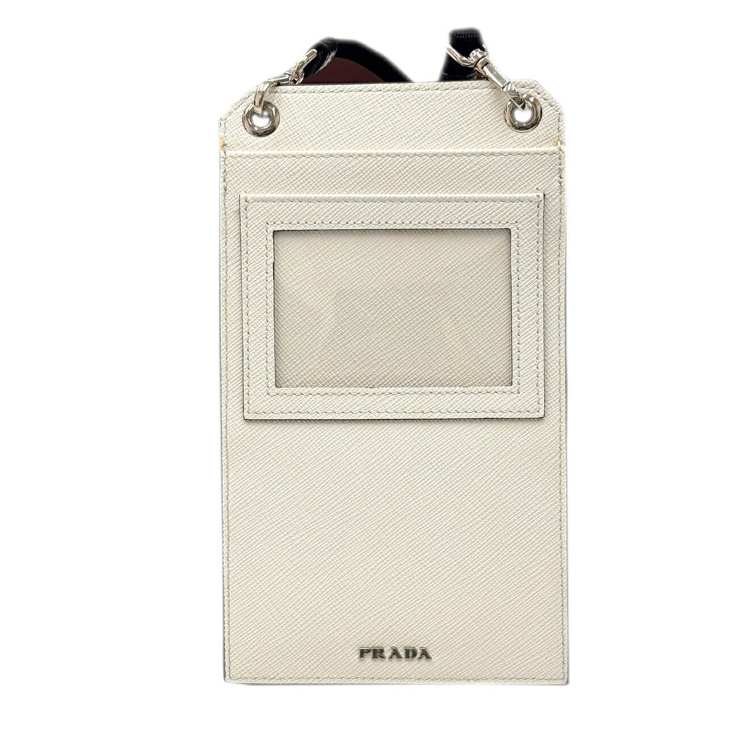 Prada Black Blue White Saffiano Pouch Shoulder Bag (Pre-Owned)
