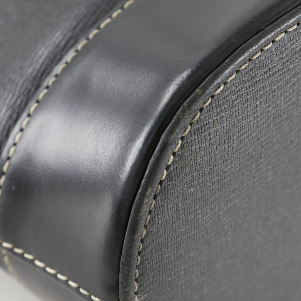 Burberry Black Leather Handbag Tote Bag (Pre-Owned)