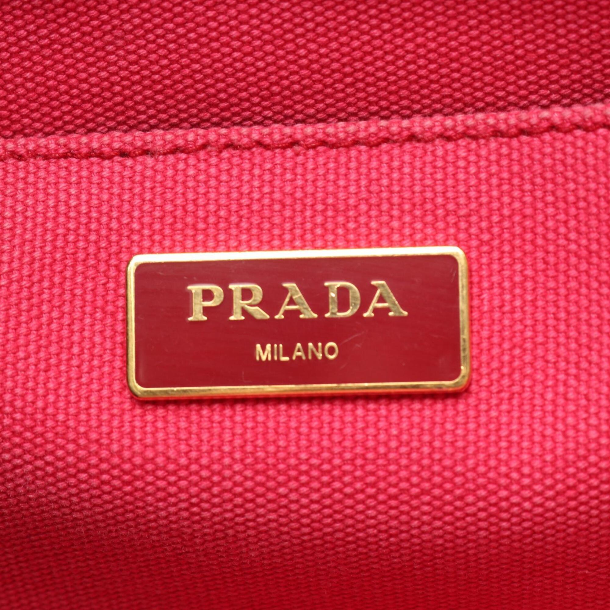 Prada Pink Canvas Handbag Tote Bag (Pre-Owned)