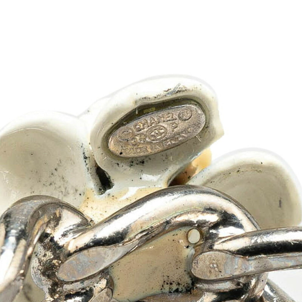 Chanel Silver White Metal Band Ring (Pre-Owned)
