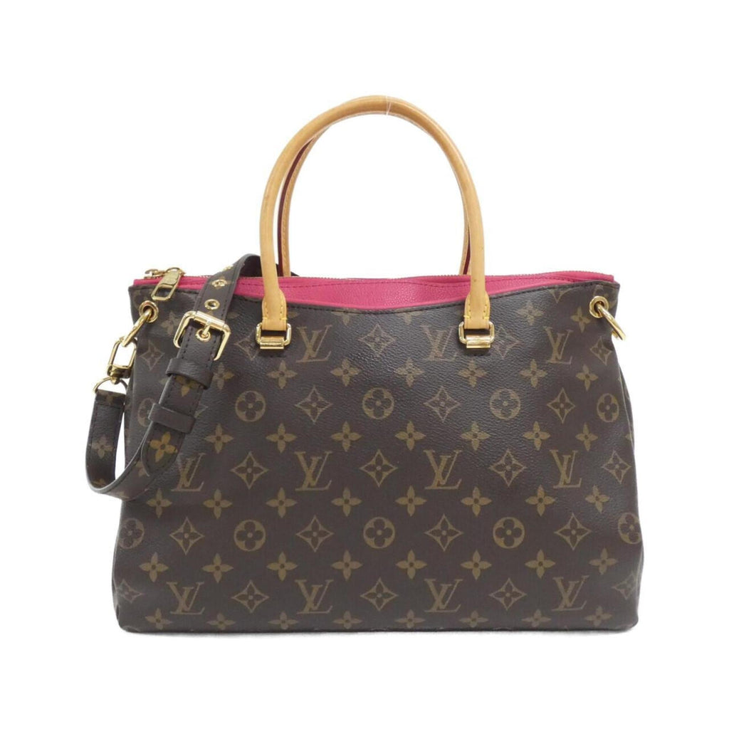 Louis Vuitton Monogram Marron Rose Litchi Coated Canvas Leather Handbag (Pre-Owned)