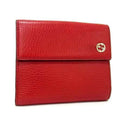 Gucci Red Color Leather Wallet (Bi-Fold) (Pre-Owned)