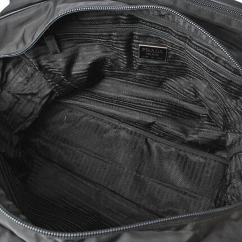 Prada Black Nero Nylon Boston Bag Shoulder Bag (Pre-Owned)