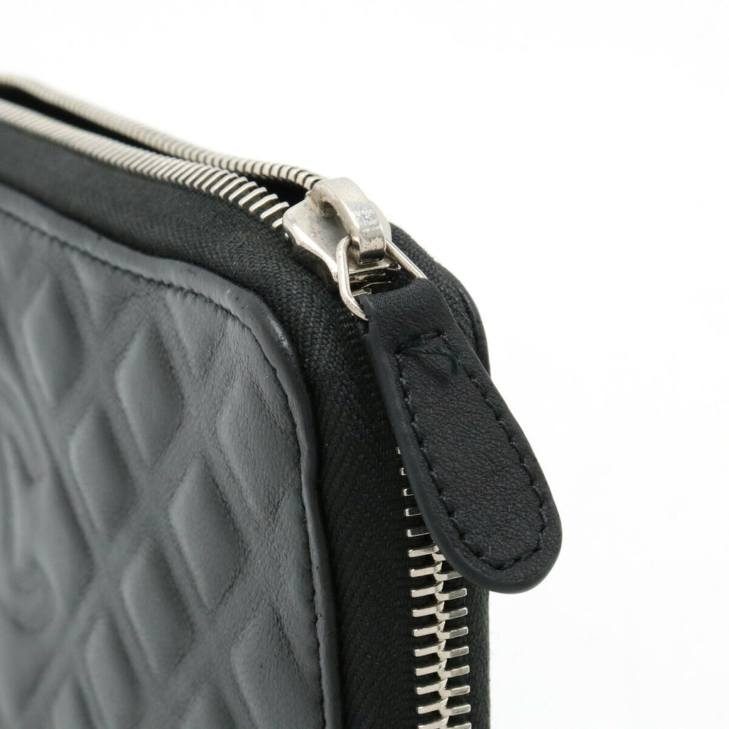 Chanel Black Leather Long Wallet (Bi-Fold) (Pre-Owned)