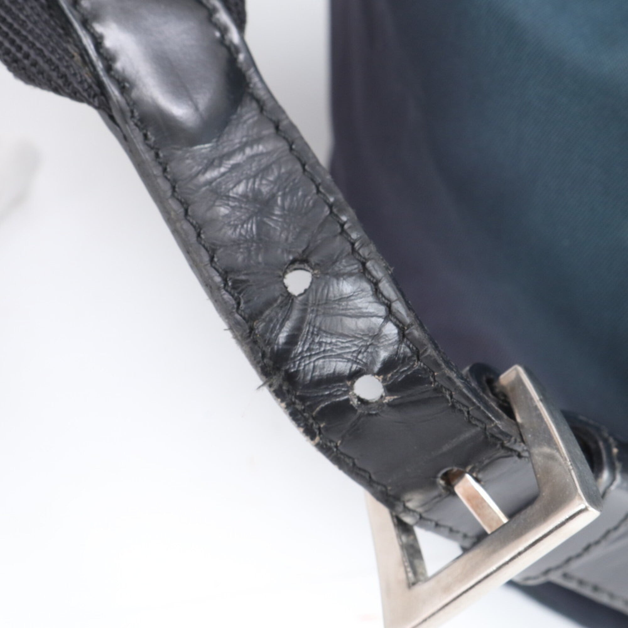 Prada Green Nylon Leather Backpack (Pre-Owned)