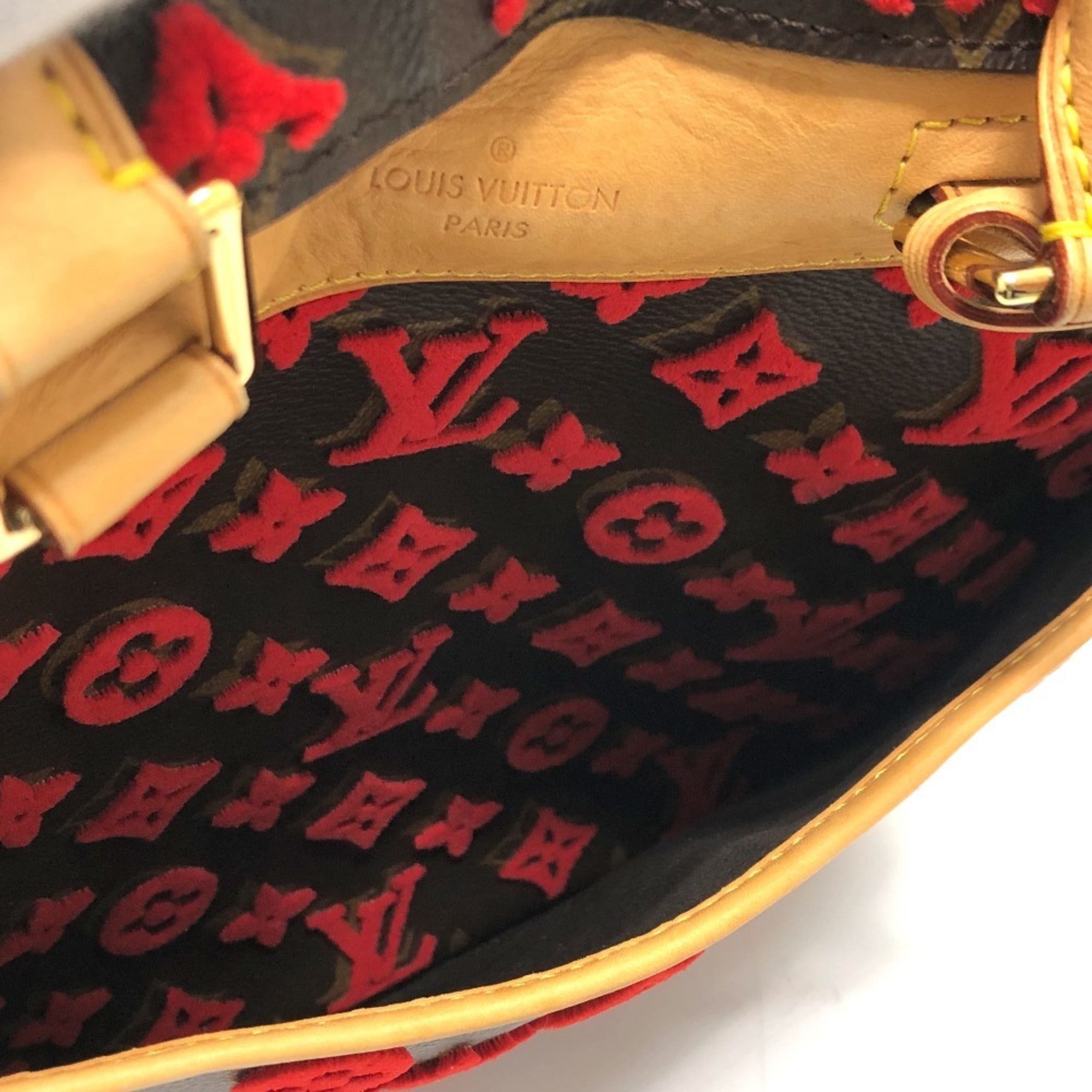 Louis Vuitton Monogram Tuffetage Brown Red Color Monogram Handbag (Pre-Owned)