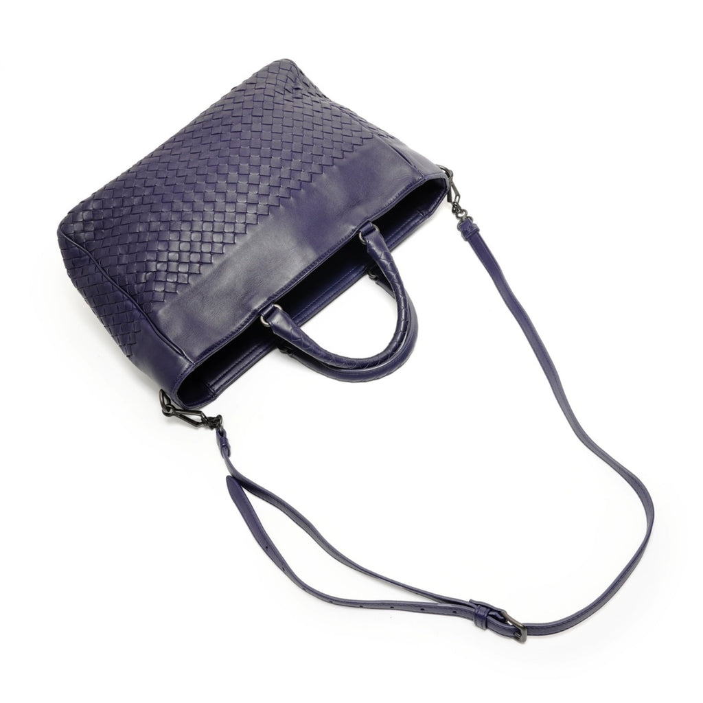 Bottega Veneta Intrecciato Purple Intrecciato Handbag (Pre-Owned)