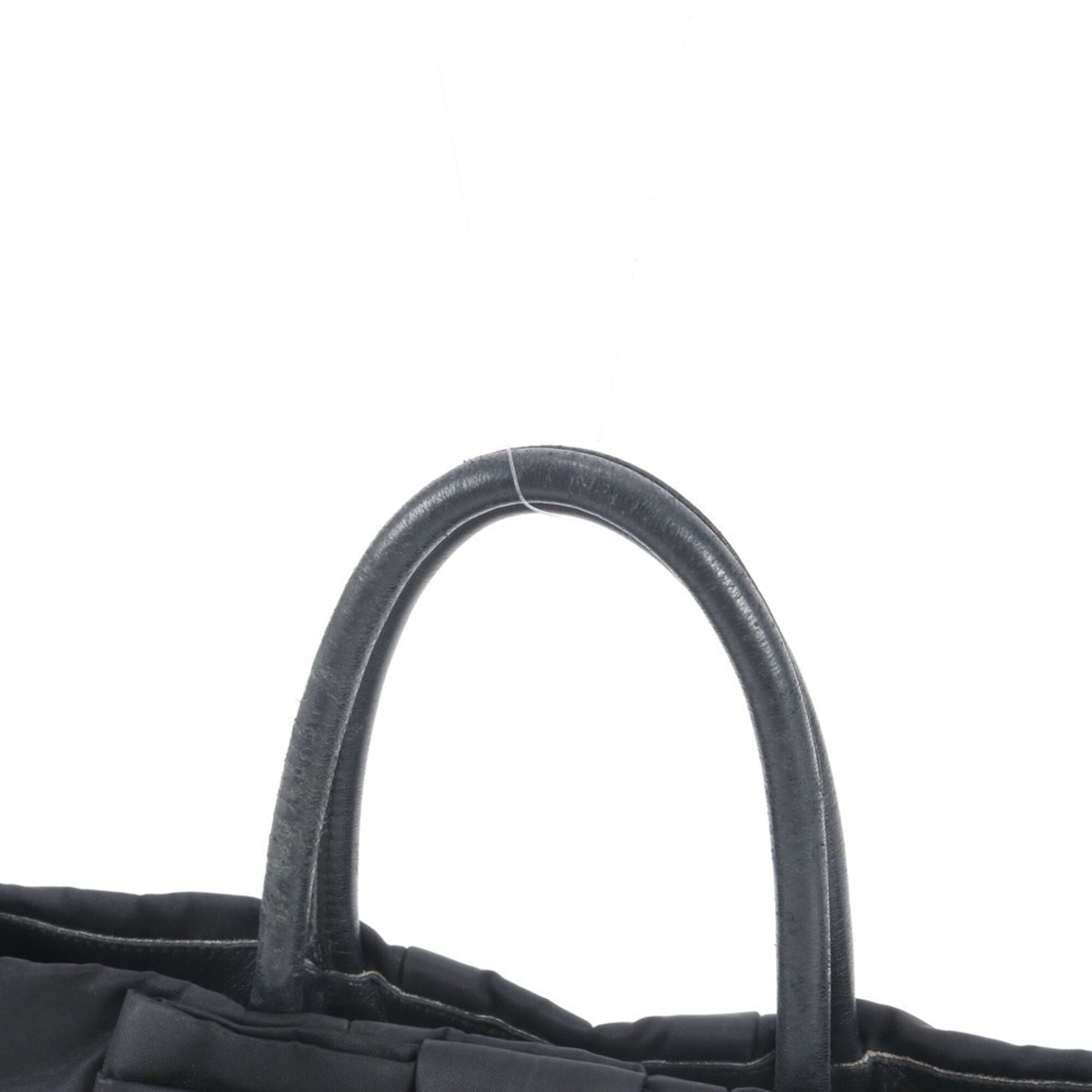 Prada Black Nylon Leather Handbag (Pre-Owned)