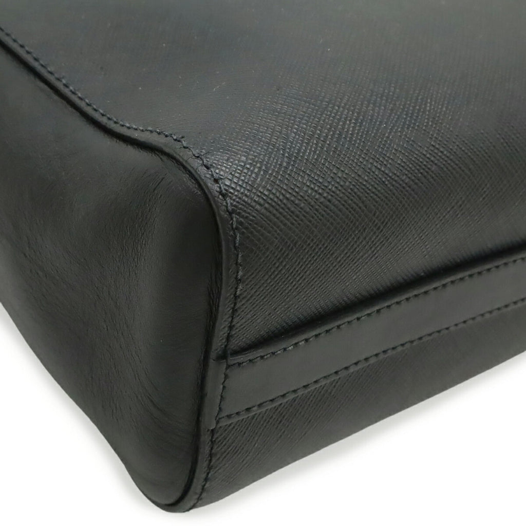Prada Saffiano Black Nero Leather Handbag Shoulder Bag (Pre-Owned)