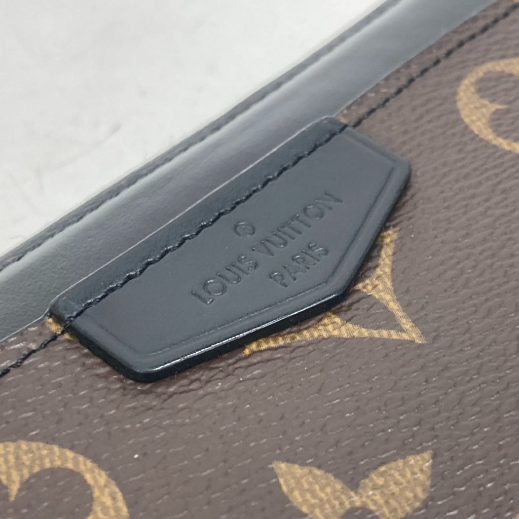 Louis Vuitton Monogram Macassar Black Brown Monogram Long Wallet (Bi-Fold) (Pre-Owned)