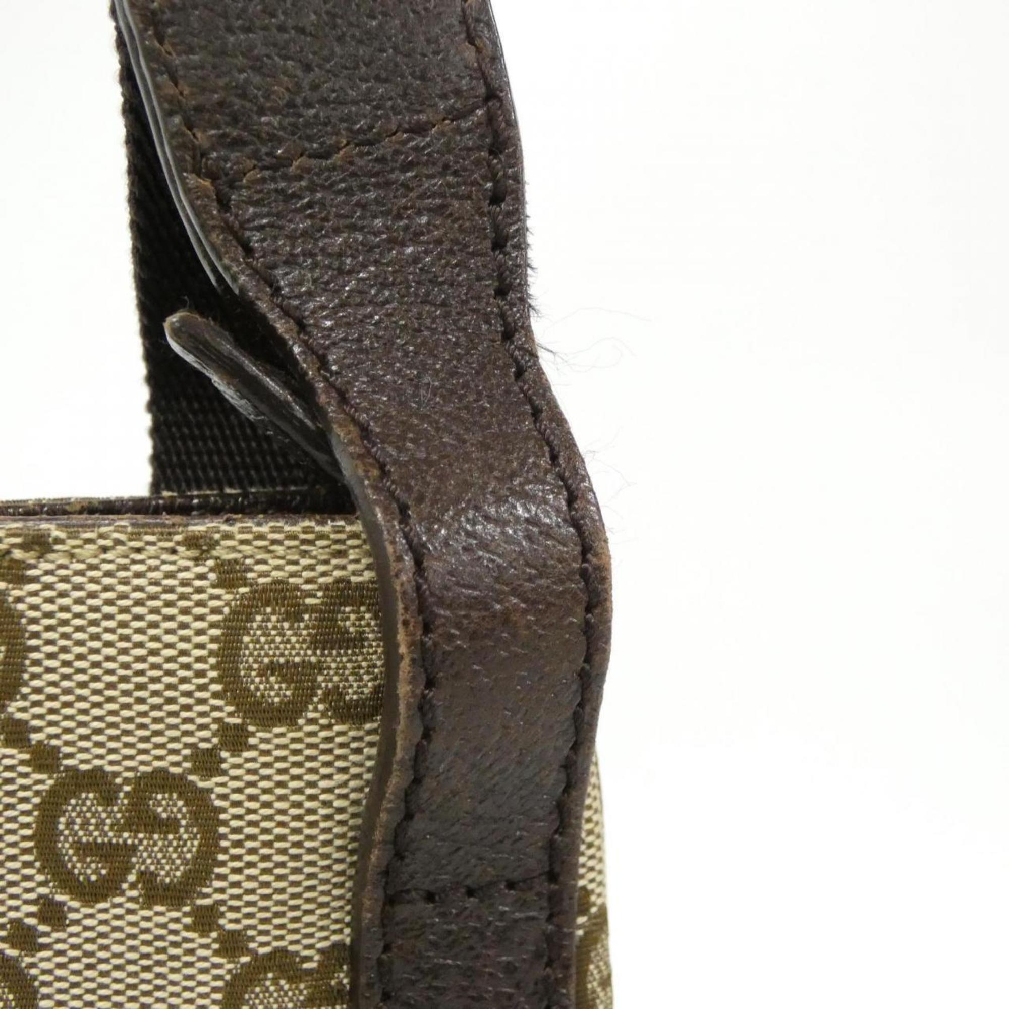 Gucci Beige Brown Gg Canvas Shoulder Bag (Pre-Owned)