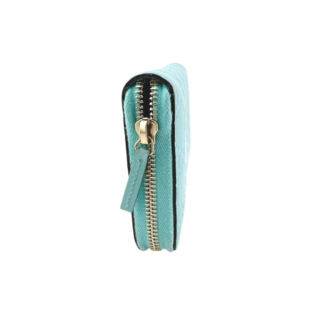 Gucci Blue Light Blue Leather Long Wallet (Bi-Fold) (Pre-Owned)