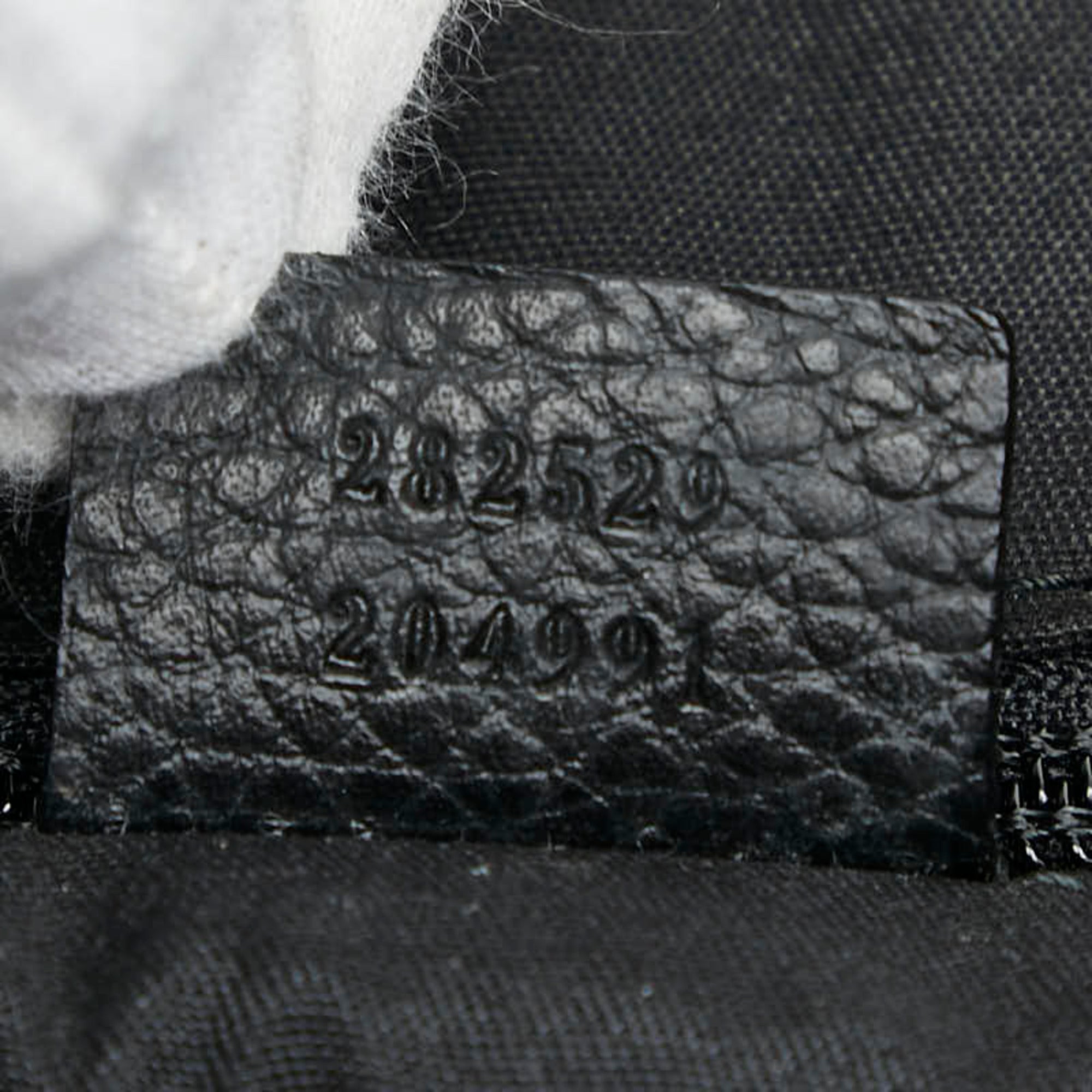 Gucci Black Gray Canvas Leather Handbag (Pre-Owned)