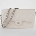 Chanel Matelasse White Caviar Leather Shoulder Bag (Pre-Owned)