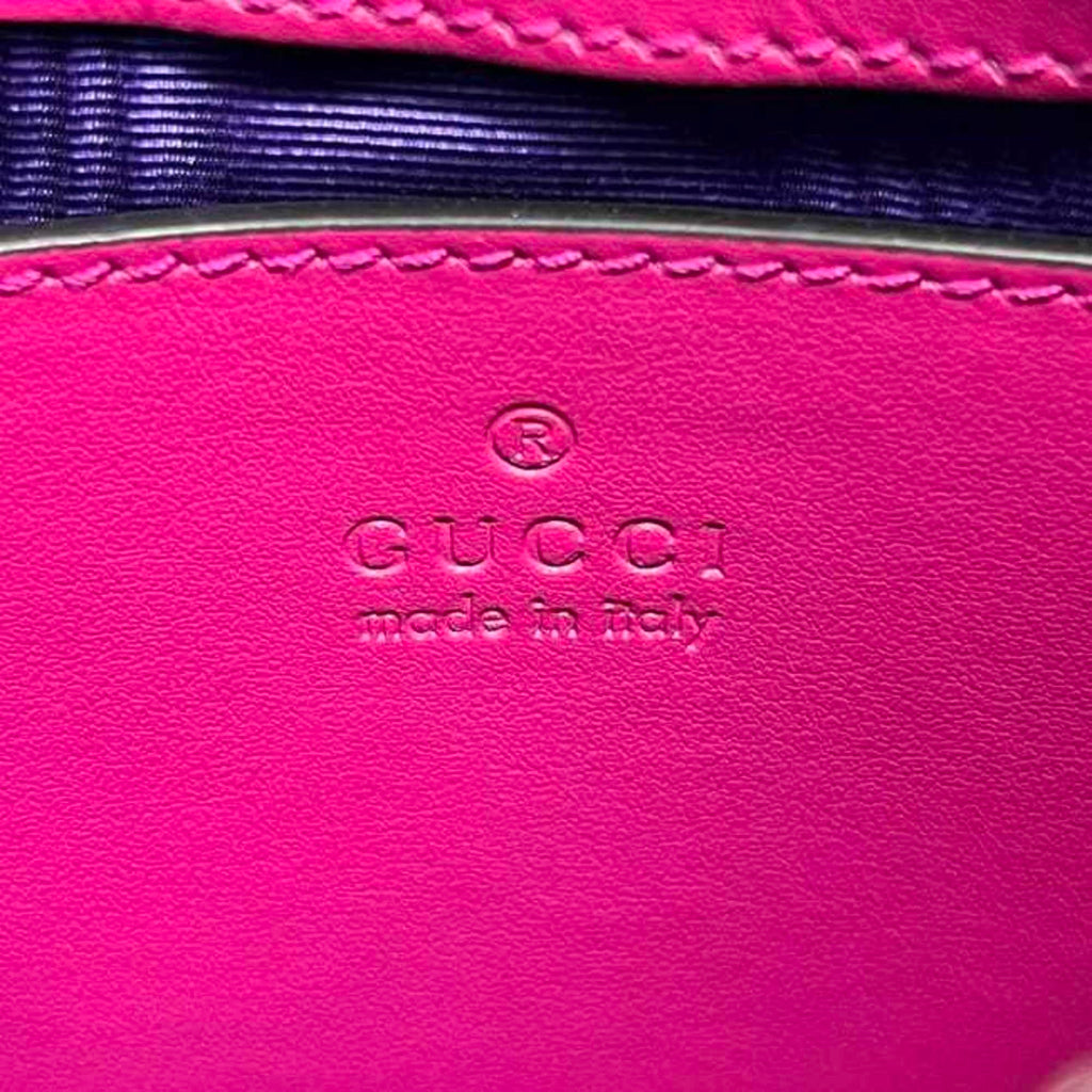 Gucci Pink Nylon Leather Canvas Shoulder Bag (Pre-Owned)