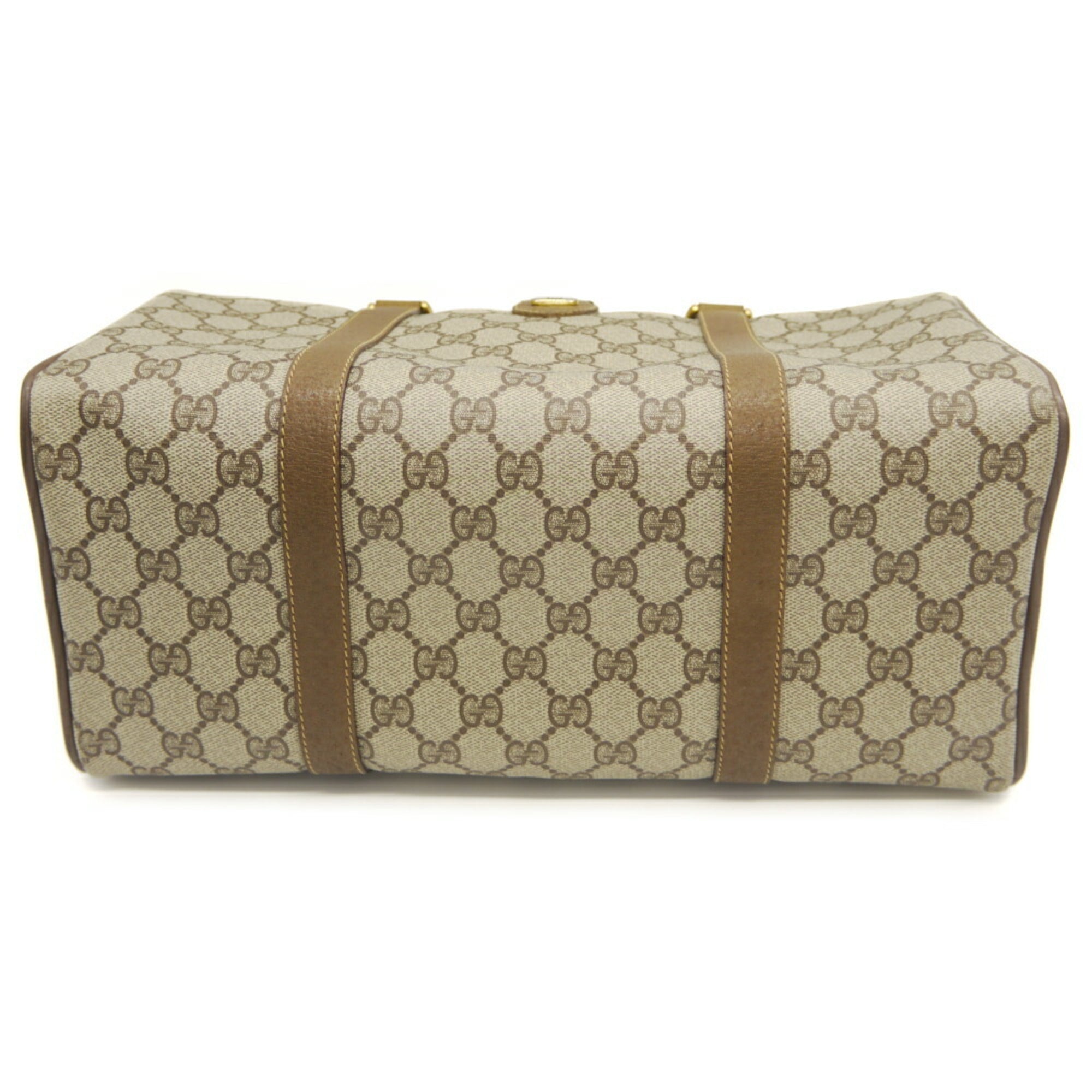 Gucci Beige Pvc Leather Boston Bag (Pre-Owned)