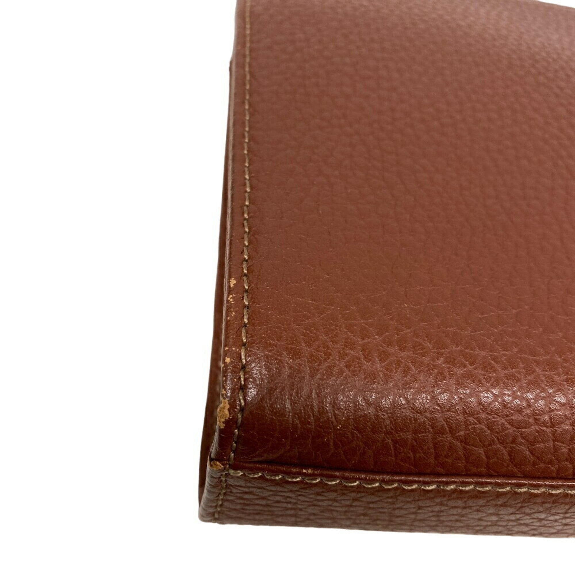 Burberry Brown Leather Clutch Bag (Pre-Owned)