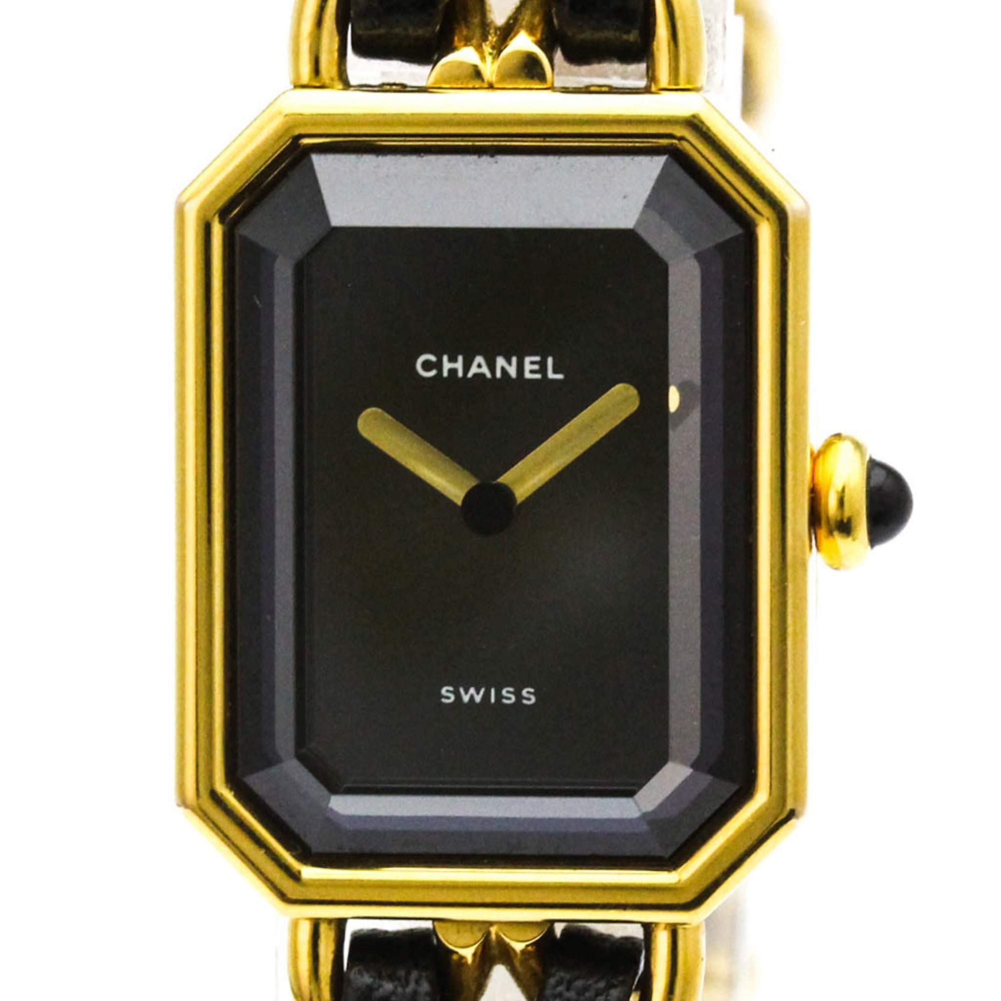 Chanel Premiere Rock Quartz Watch Plated Metal And Leather Watch (Pre-Owned)