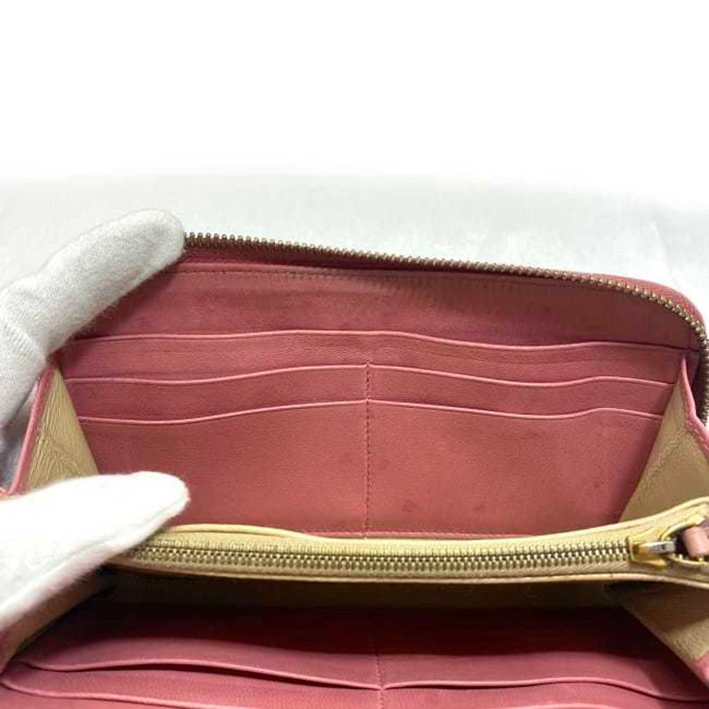 Bottega Veneta Pink Leather Long Wallet (Bi-Fold) (Pre-Owned)