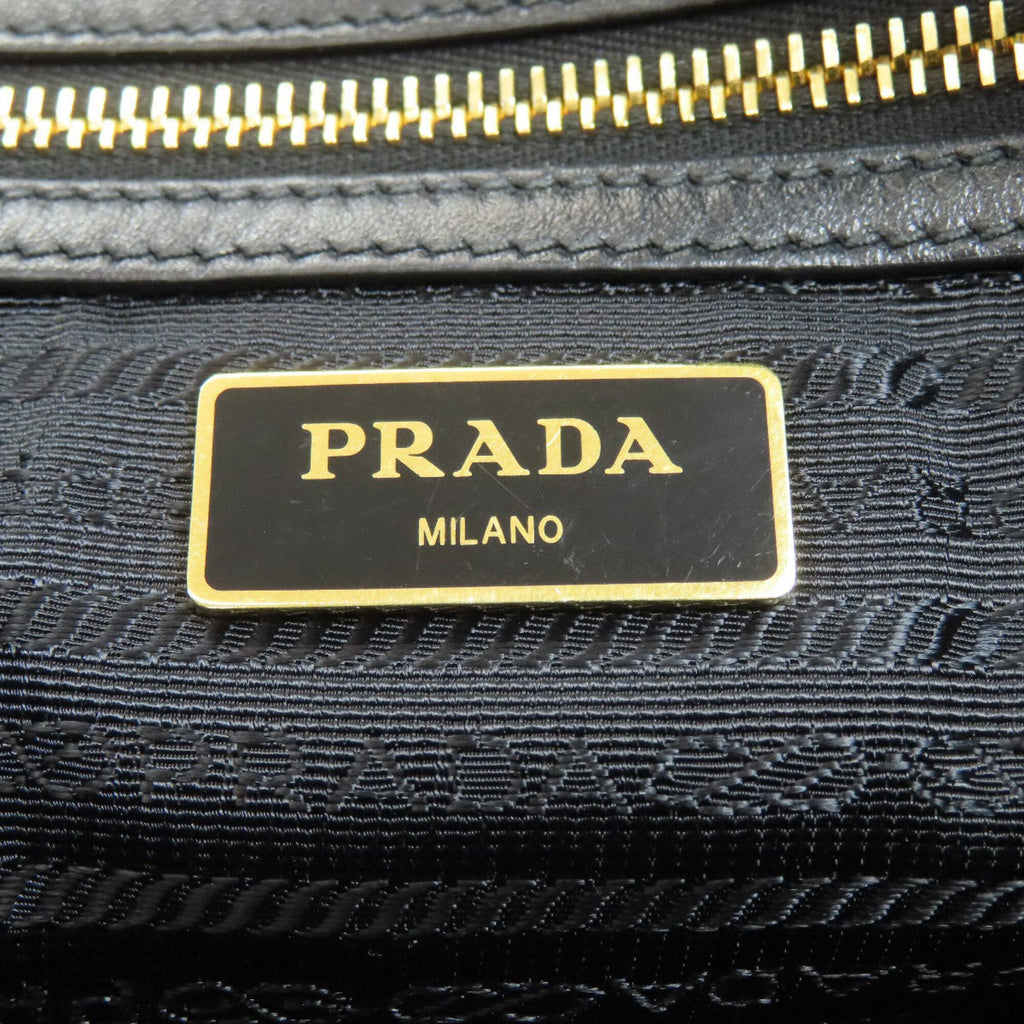 Prada Black Canvas Shoulder Bag (Pre-Owned)