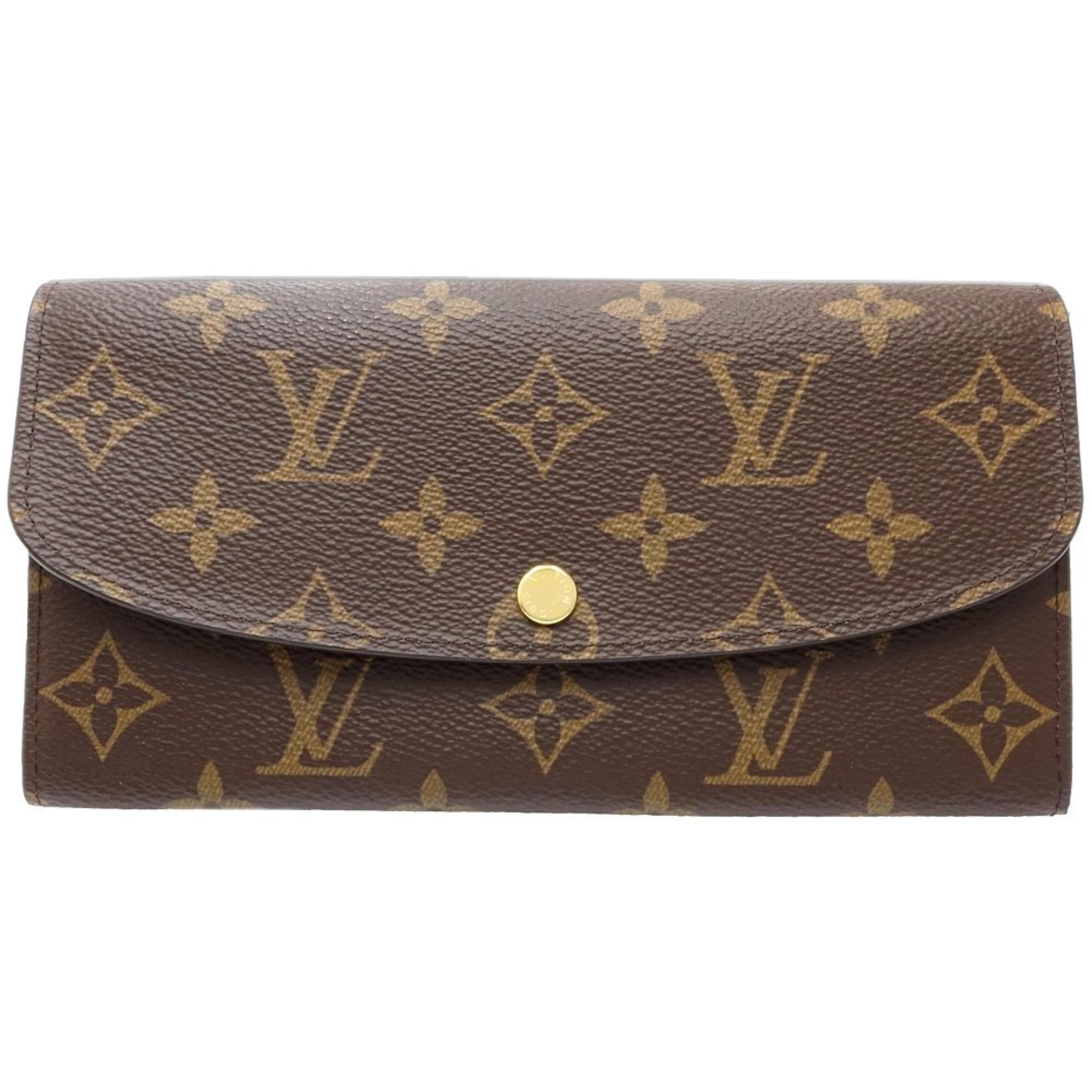 Louis Vuitton Brown Fuchsia Canvas Long Wallet (Bi-Fold) (Pre-Owned)
