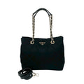 Prada Black Nylon Leather Shoulder Bag Tote Bag (Pre-Owned)