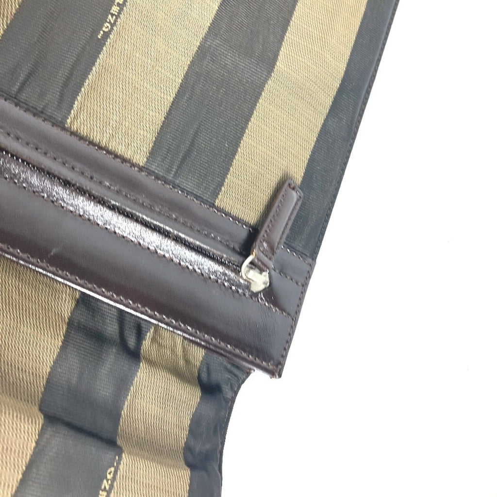 Fendi Black Brown Nylon Leather Briefcase Handbag Tote Bag (Pre-Owned)