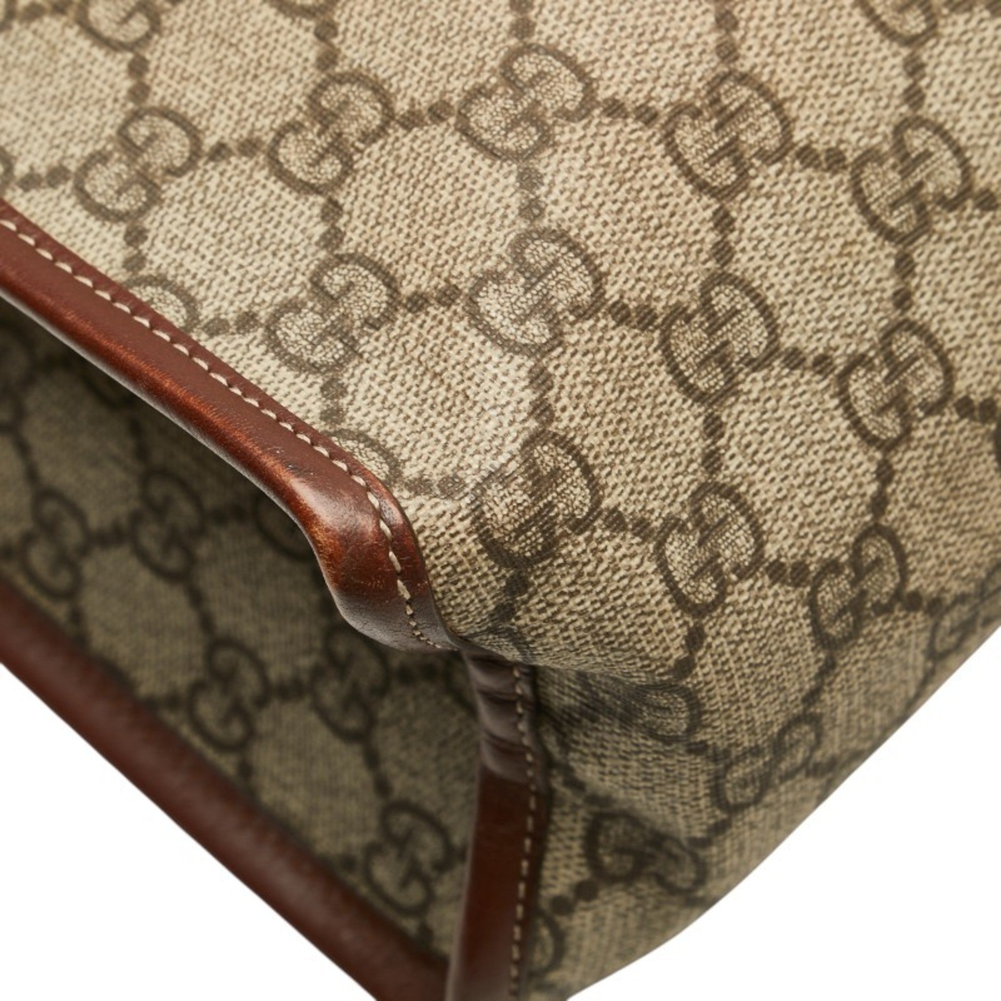 Gucci Beige Brown Pvc Leather Tote Bag (Pre-Owned)