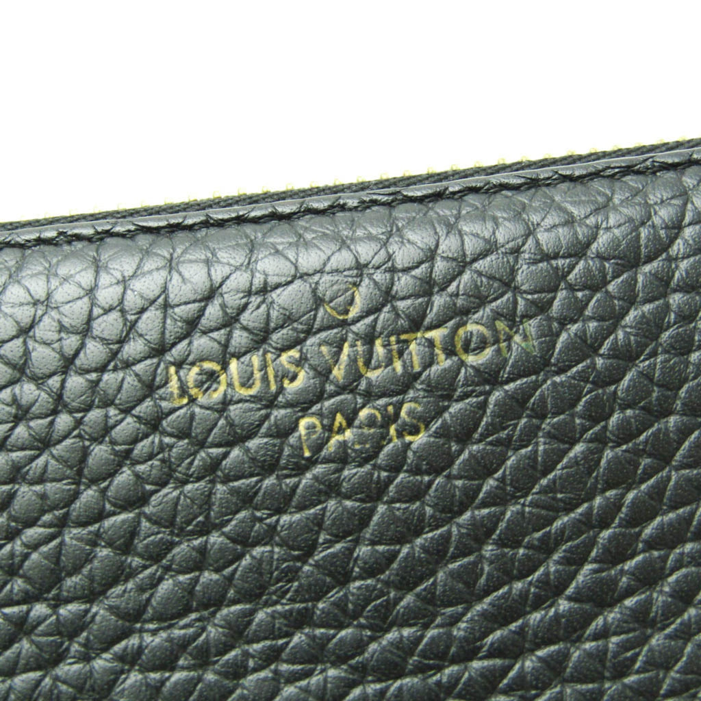 Louis Vuitton Taurillon Noir Leather Long Wallet (Bi-Fold) (Pre-Owned)