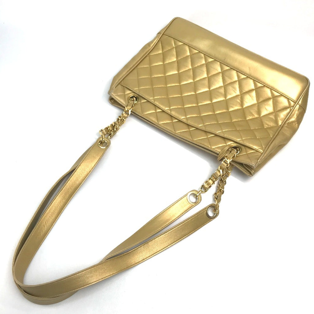 Chanel Gold Leather Shoulder Bag (Pre-Owned)