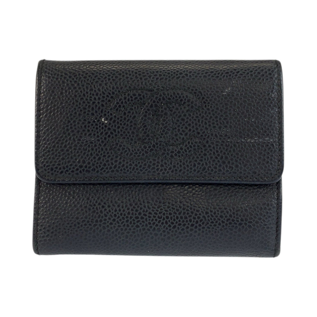 Chanel Black Leather Wallet (Bi-Fold) (Pre-Owned)