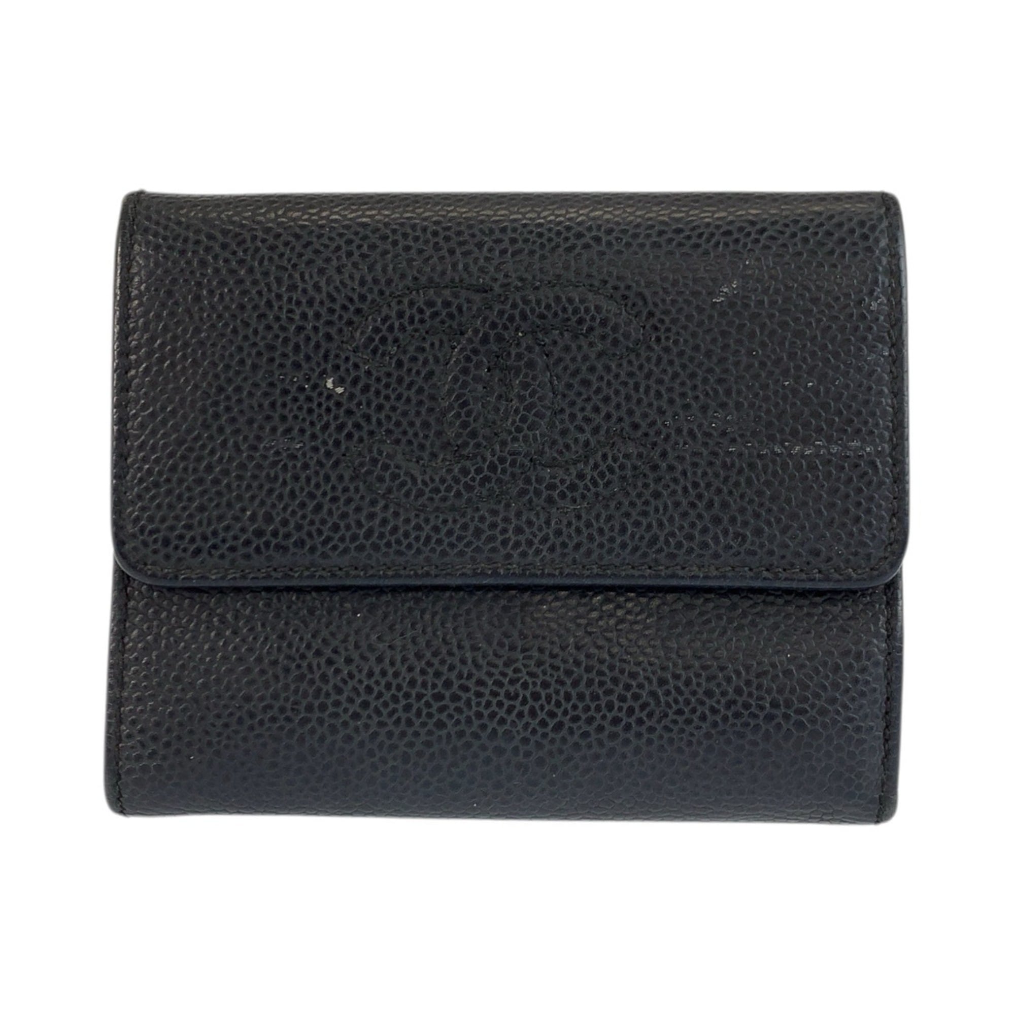 Chanel Black Leather Wallet (Bi-Fold) (Pre-Owned)