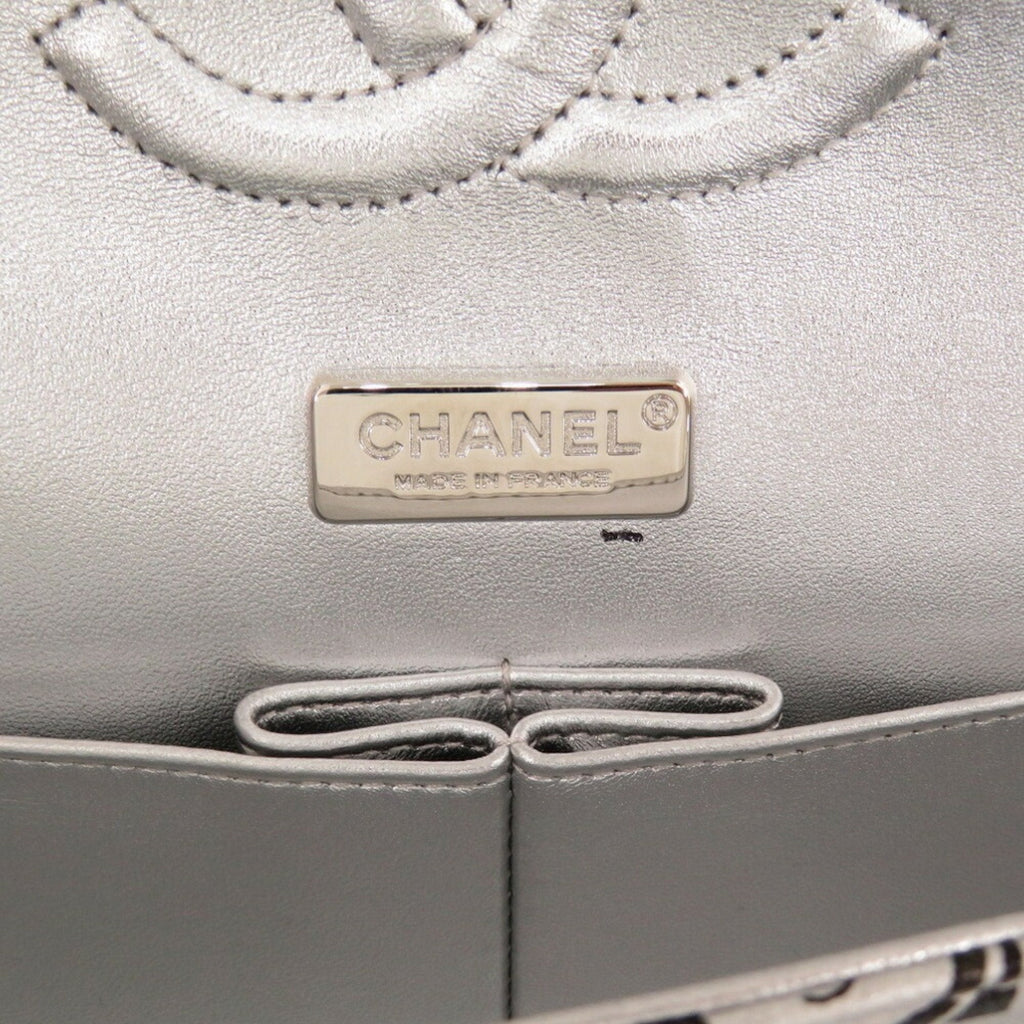 Chanel Black Silver Leather Shoulder Bag (Pre-Owned)