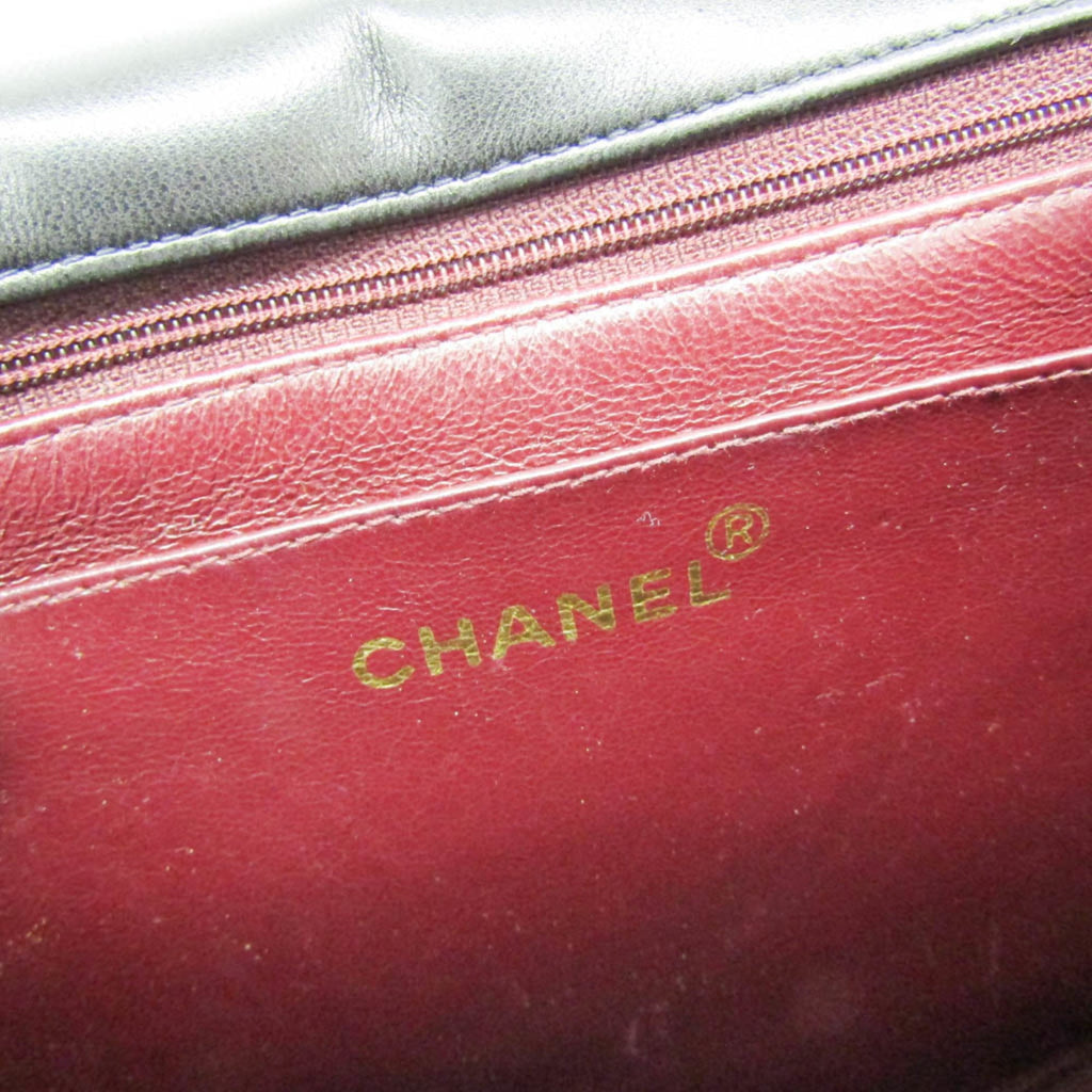 Chanel Mademoiselle Black Leather Shoulder Bag (Pre-Owned)
