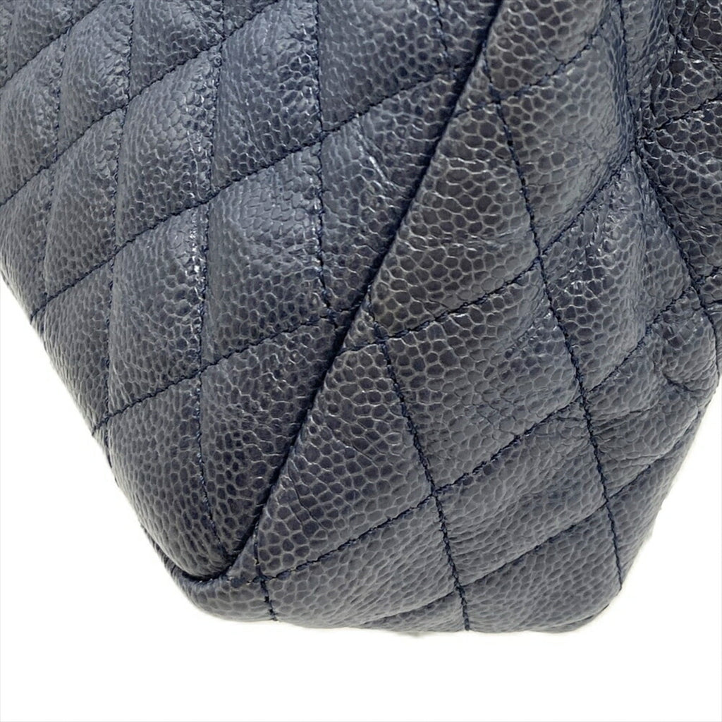 Chanel Blue Grained Calfskin Shoulder Bag (Pre-Owned)