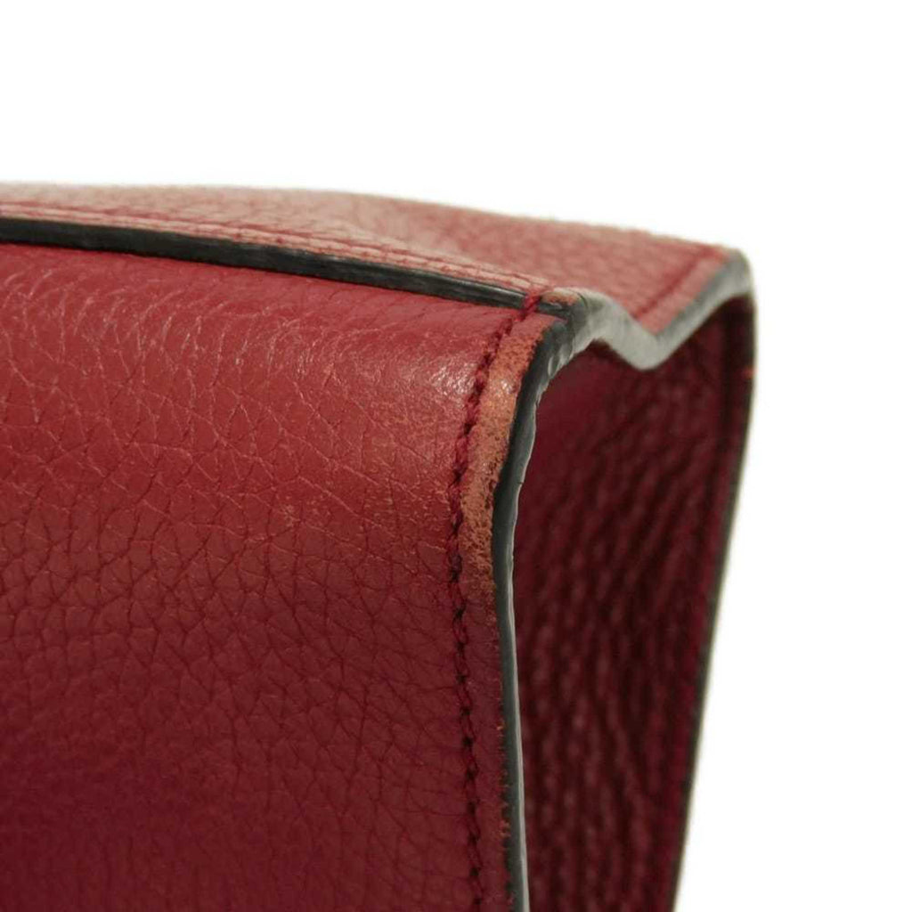 Gucci Gg Marmont Red Color Leather Handbag Shoulder Bag (Pre-Owned)