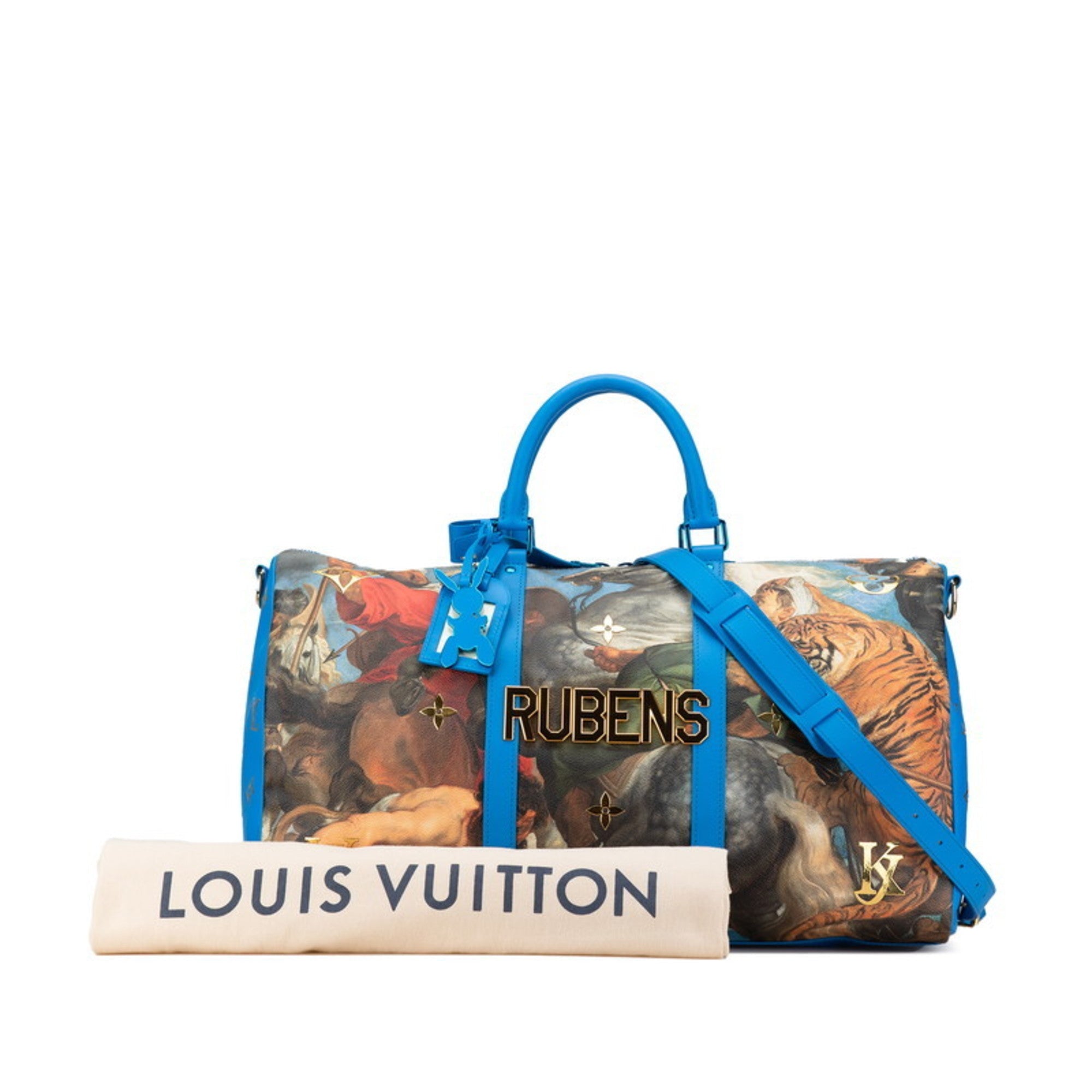 Louis Vuitton Blue Multi-Color Pvc Leather Boston Bag Shoulder Bag (Pre-Owned)