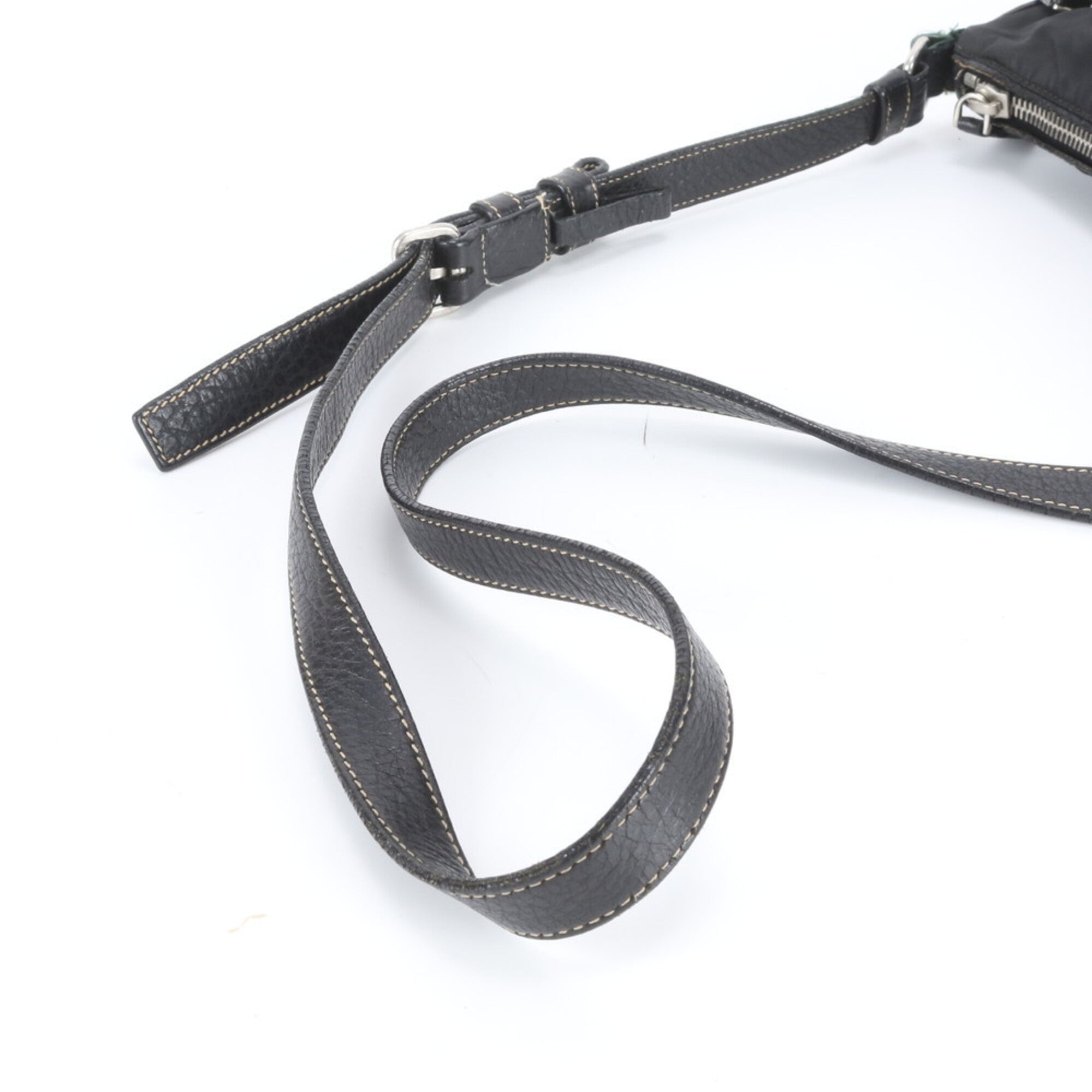 Prada Black Nylon Leather Shoulder Bag (Pre-Owned)
