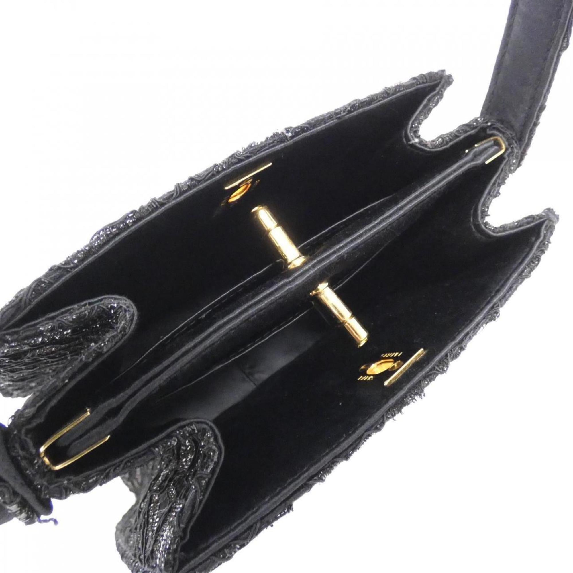 Chanel Black Satin Handbag (Pre-Owned)
