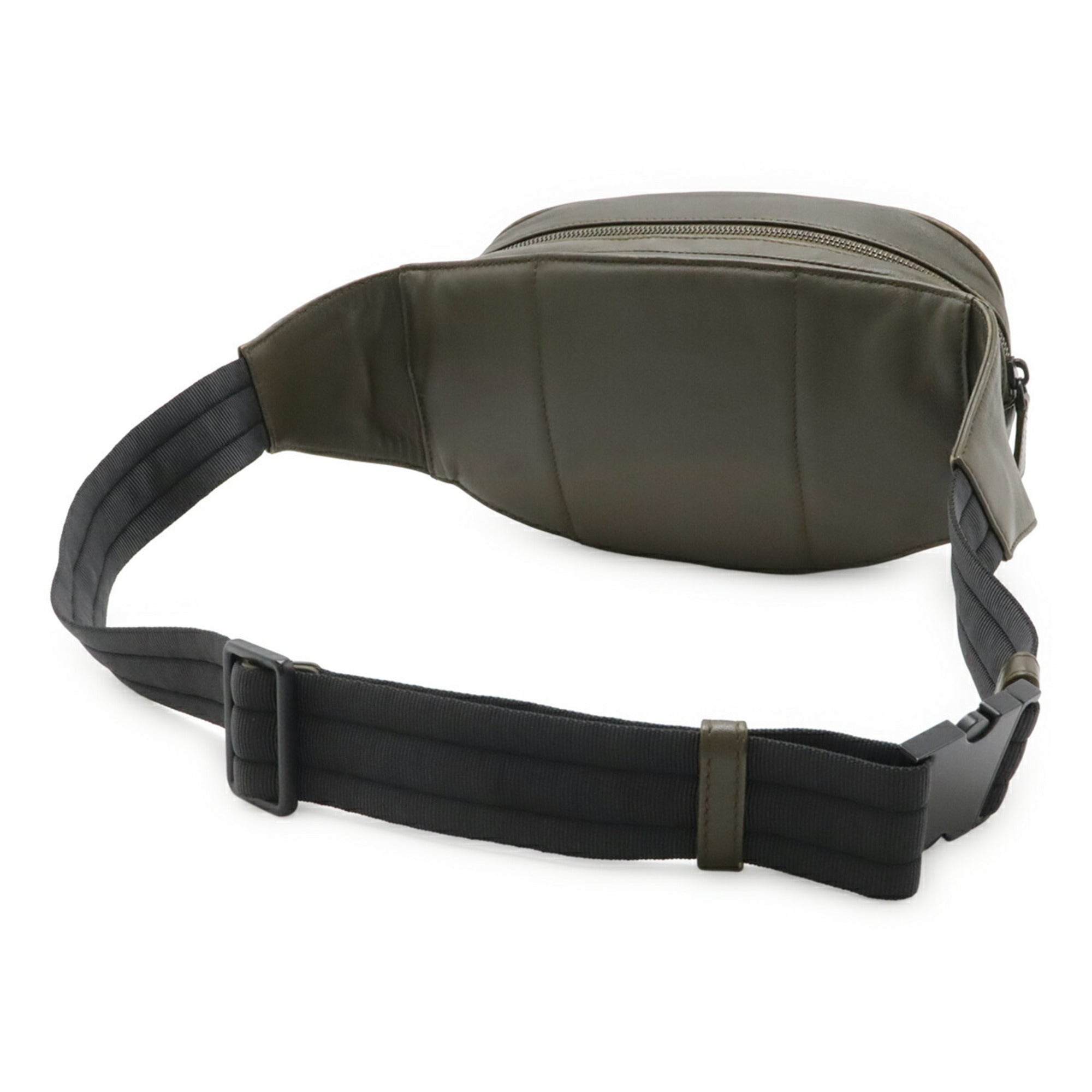 Bottega Veneta Black Khaki Leather Pouch Sling Bag (Pre-Owned)
