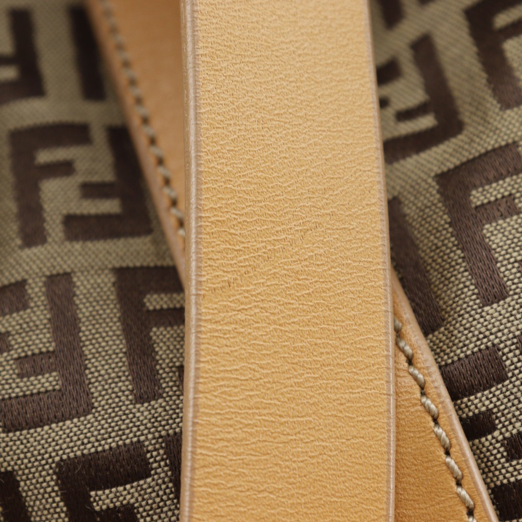 Fendi Brown Canvas Leather Boston Bag (Pre-Owned)