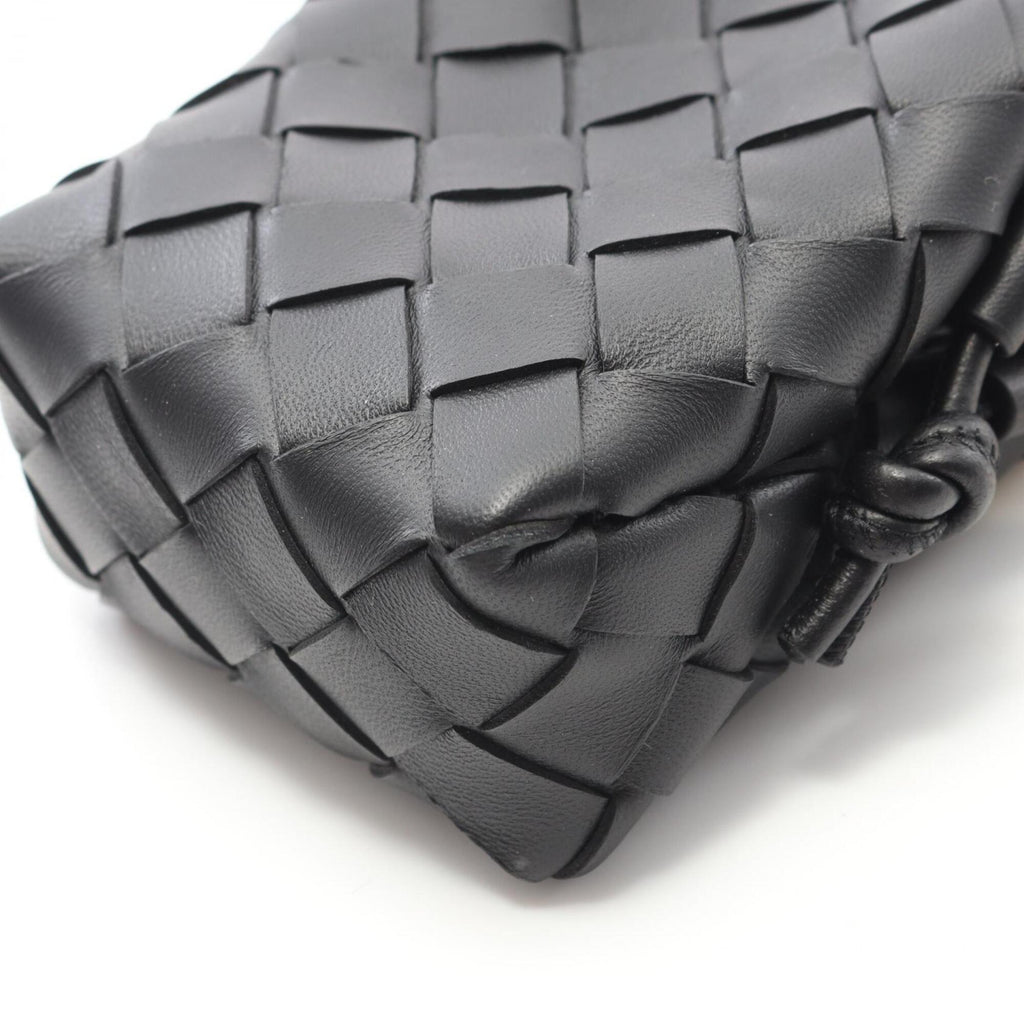 Bottega Veneta Black Intrecciato Handbag Shoulder Bag (Pre-Owned)
