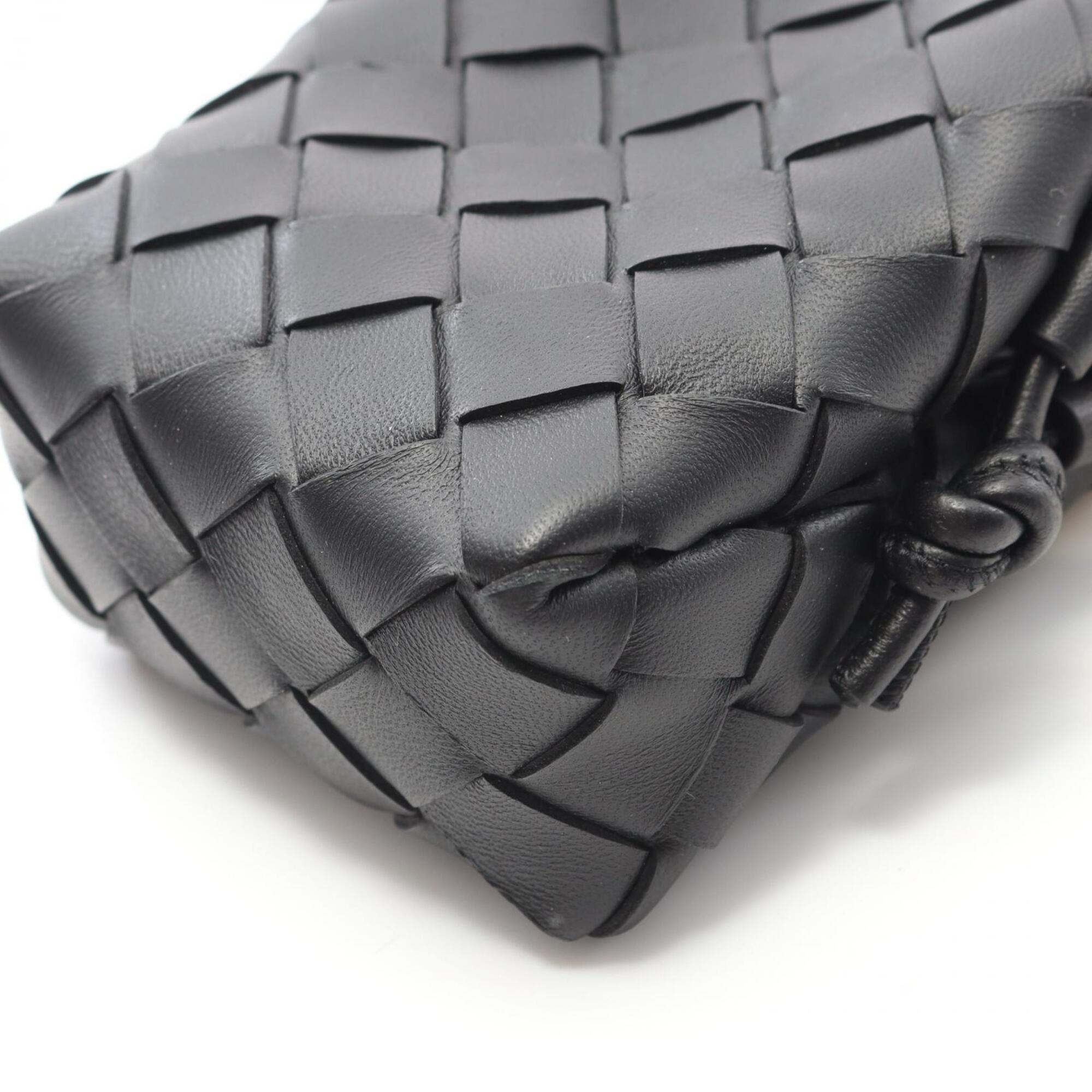 Bottega Veneta Black Intrecciato Handbag Shoulder Bag (Pre-Owned)