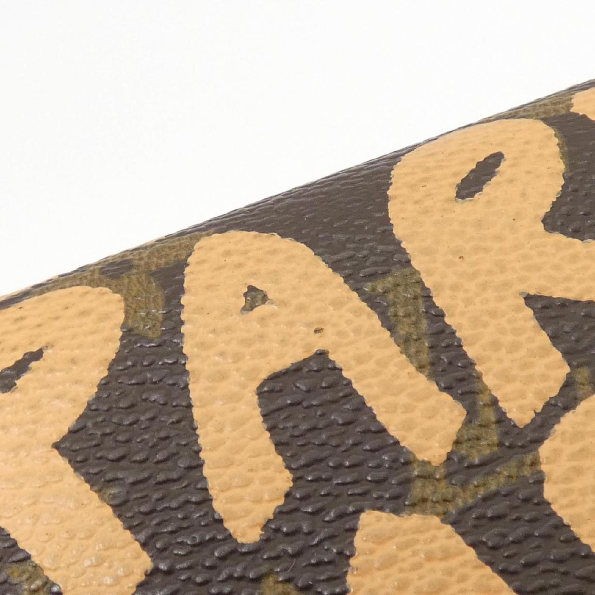 Louis Vuitton Monogram Graffiti Marron Peach Coated Canvas Long Wallet (Bi-Fold) (Pre-Owned)