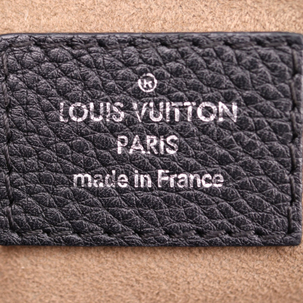 Louis Vuitton Black Leather Handbag Shoulder Bag Tote Bag (Pre-Owned)