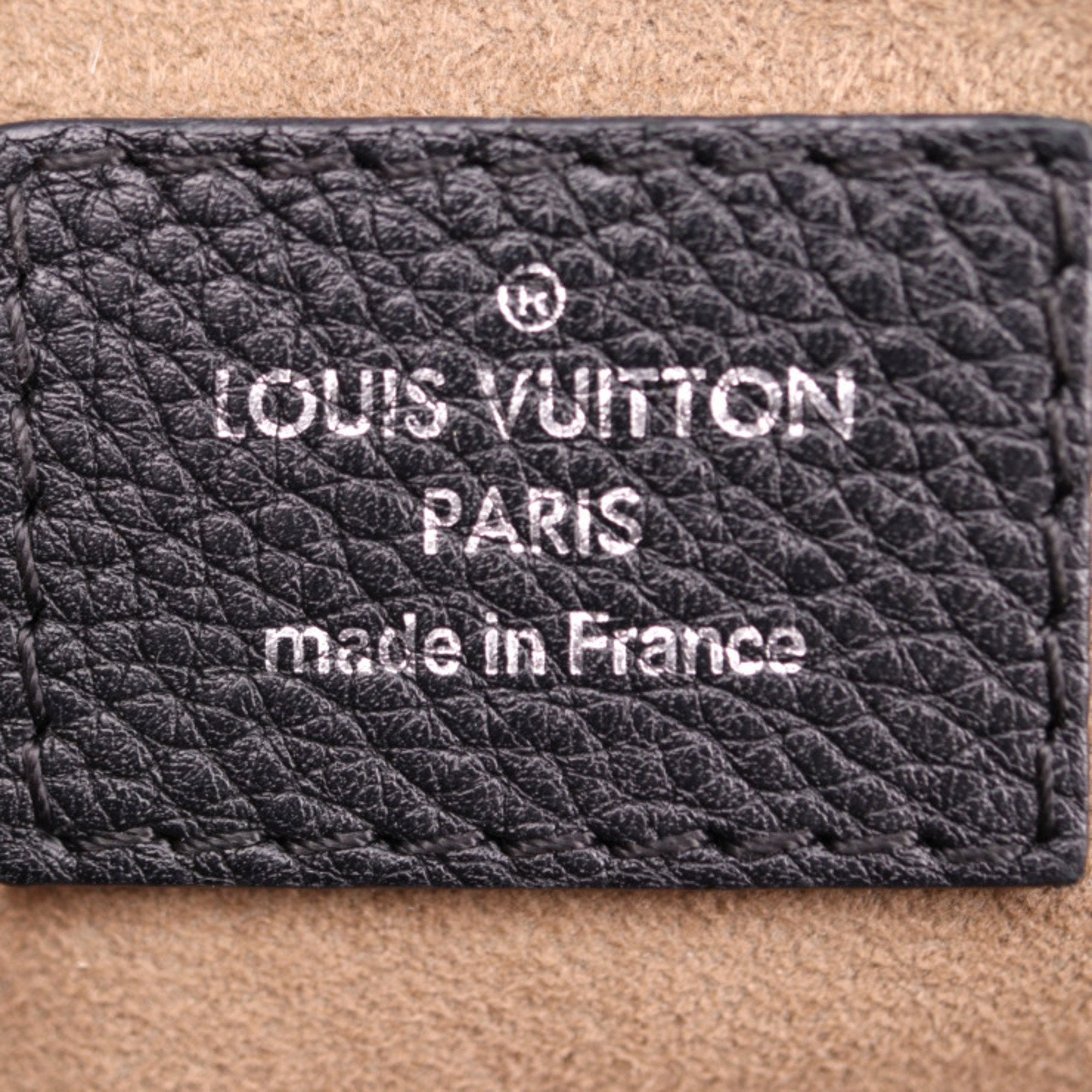Louis Vuitton Black Leather Handbag Shoulder Bag Tote Bag (Pre-Owned)