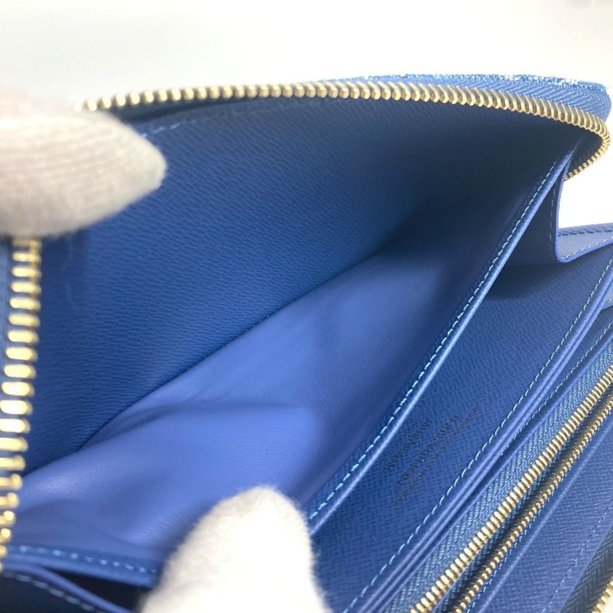Louis Vuitton Monogram Denim Blue Long Wallet (Bi-Fold) (Pre-Owned)