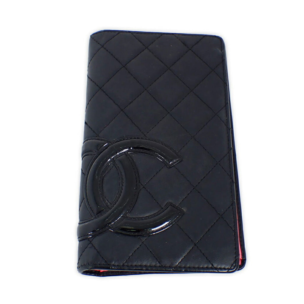 Chanel Black Pink Cambon Ligne Long Wallet (Bi-Fold) (Pre-Owned)